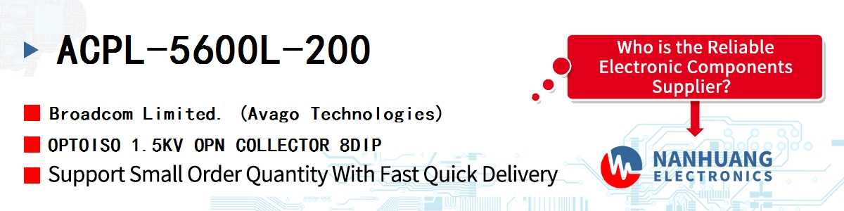ACPL-5600L-200 AVAGO OPTOISO 1.5KV OPN COLLECTOR 8DIP