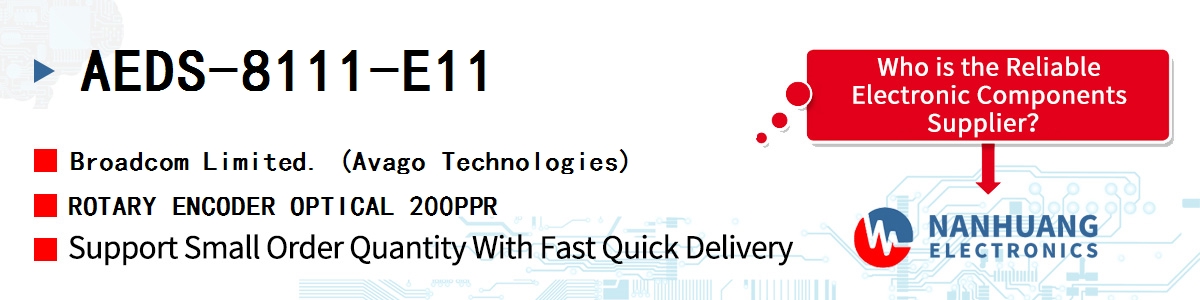 AEDS-8111-E11 AVAGO ROTARY ENCODER OPTICAL 200PPR