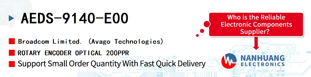AEDS-9140-E00 AVAGO ROTARY ENCODER OPTICAL 200PPR