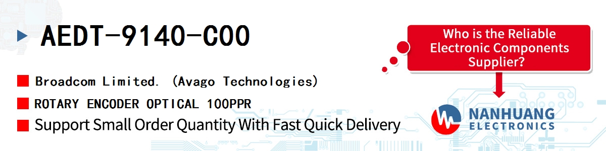 AEDT-9140-C00 AVAGO ROTARY ENCODER OPTICAL 100PPR