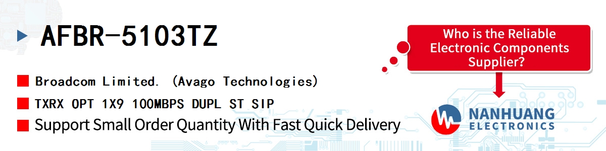 AFBR-5103TZ AVAGO TXRX OPT 1X9 100MBPS DUPL ST SIP
