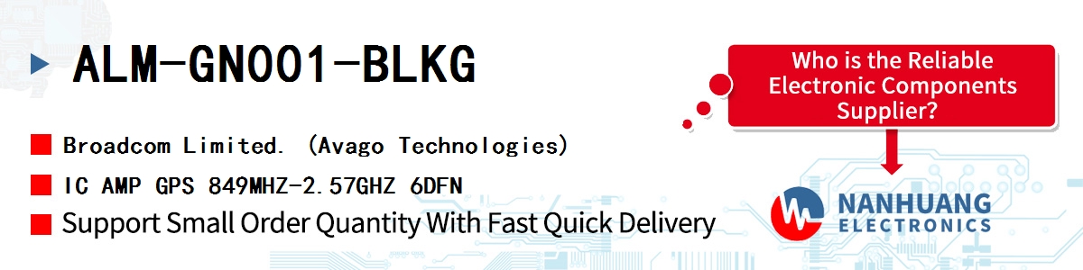 ALM-GN001-BLKG AVAGO IC AMP GPS 849MHZ-2.57GHZ 6DFN