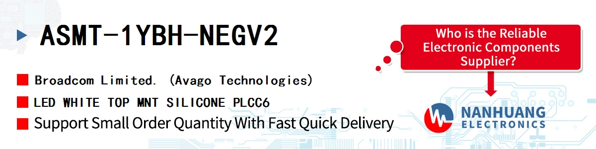 ASMT-1YBH-NEGV2 AVAGO LED WHITE TOP MNT SILICONE PLCC6