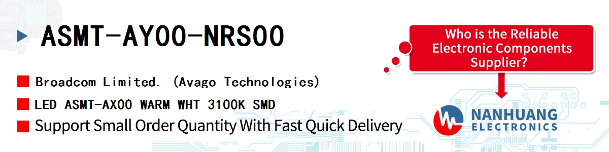ASMT-AY00-NRS00 AVAGO LED ASMT-AX00 WARM WHT 3100K SMD