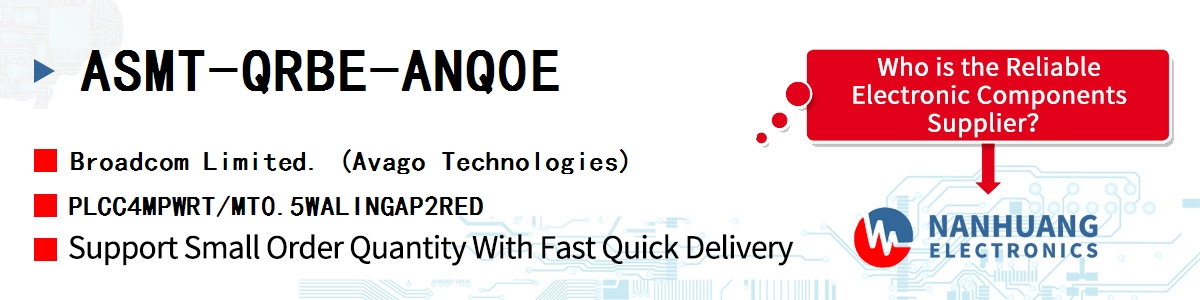 ASMT-QRBE-ANQ0E AVAGO PLCC4MPWRT/MT0.5WALINGAP2RED