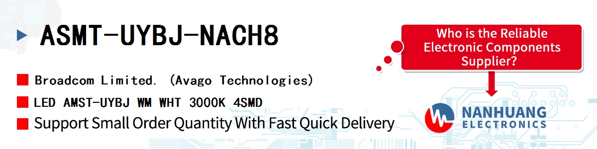 ASMT-UYBJ-NACH8 AVAGO LED AMST-UYBJ WM WHT 3000K 4SMD