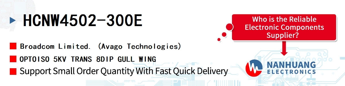 HCNW4502-300E AVAGO OPTOISO 5KV TRANS 8DIP GULL WING