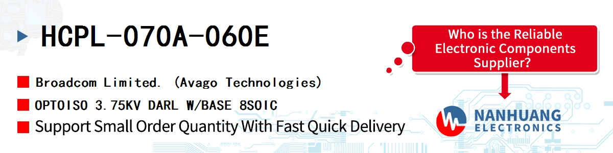 HCPL-070A-060E AVAGO OPTOISO 3.75KV DARL W/BASE 8SOIC