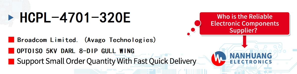 HCPL-4701-320E AVAGO OPTOISO 5KV DARL 8-DIP GULL WING
