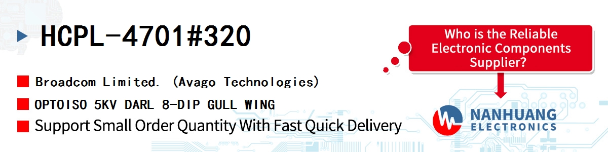 HCPL-4701#320 AVAGO OPTOISO 5KV DARL 8-DIP GULL WING
