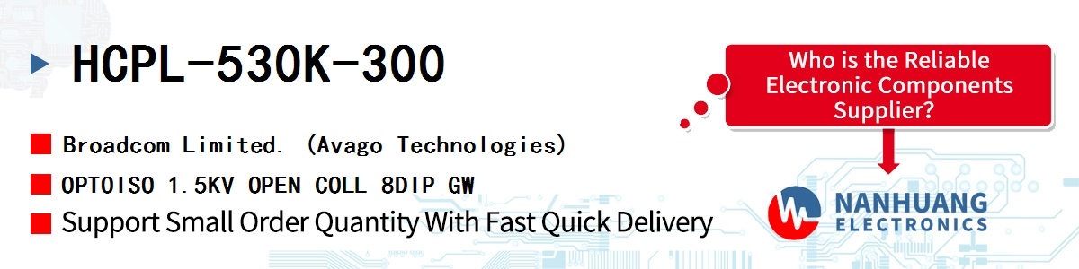 HCPL-530K-300 AVAGO OPTOISO 1.5KV OPEN COLL 8DIP GW