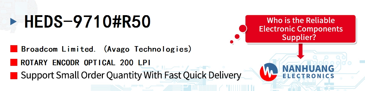 HEDS-9710#R50 AVAGO ROTARY ENCODR OPTICAL 200 LPI