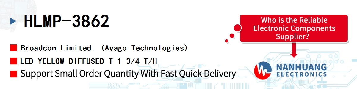 HLMP-3862 AVAGO LED YELLOW DIFFUSED T-1 3/4 T/H