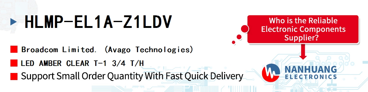 HLMP-EL1A-Z1LDV AVAGO LED AMBER CLEAR T-1 3/4 T/H