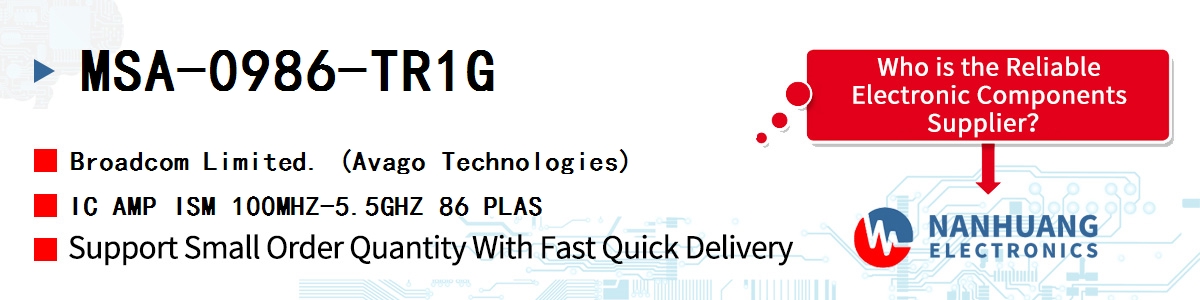 MSA-0986-TR1G AVAGO IC AMP ISM 100MHZ-5.5GHZ 86 PLAS